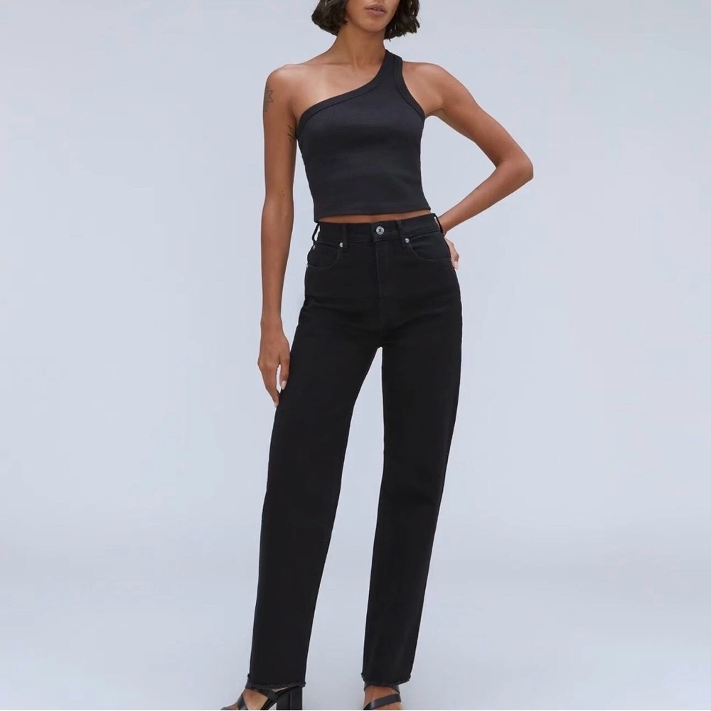 Everlane women’s curvy the way high straight black Jeans size 27